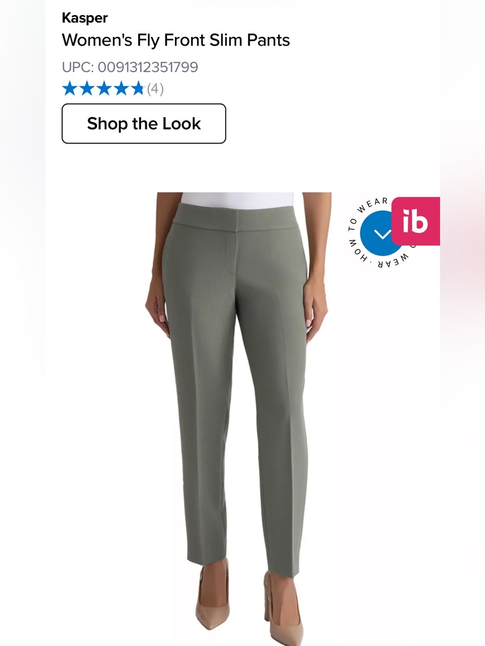Kasper Sage Green Slim Fit Pants